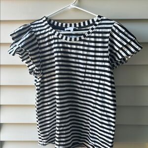 Striped Black and White Women's Top
